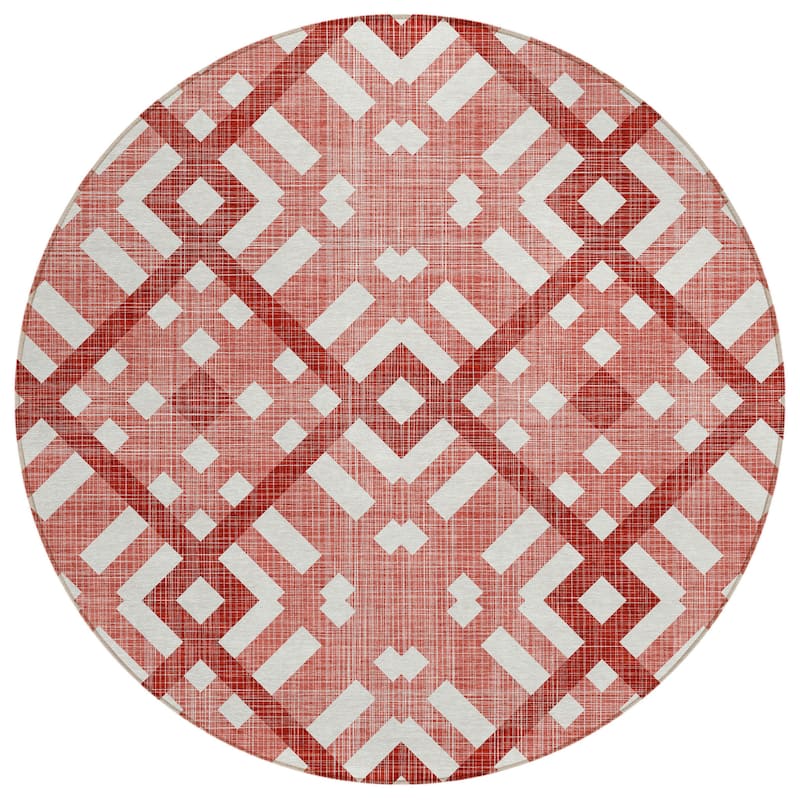 HomeRoots Geometric Transitional Rectangle Outdoor Rug