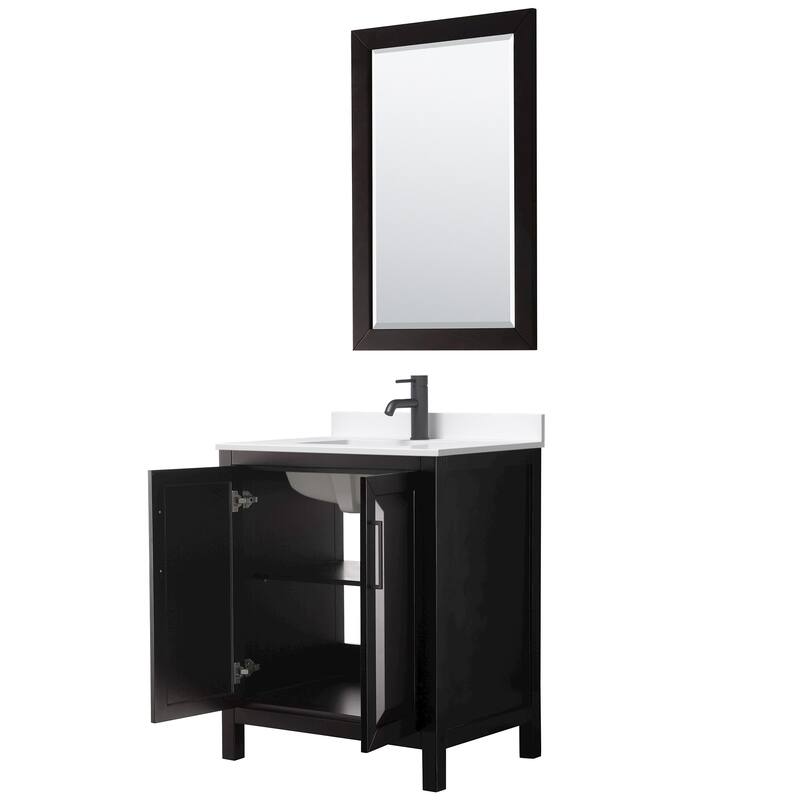 Daria 30-inch Single Vanity, Single Hole Quartz Top, 24-inch Mirror