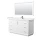 Option White, Nickel Trim, Carrara Cultured Marble Top
