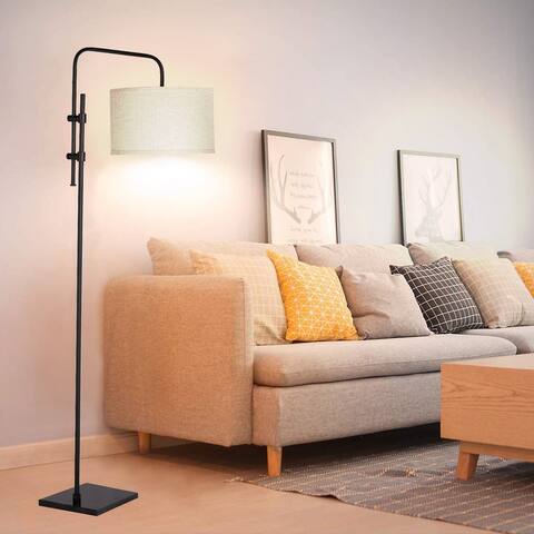 67" Swing Arm Floor Lamp with Bulb