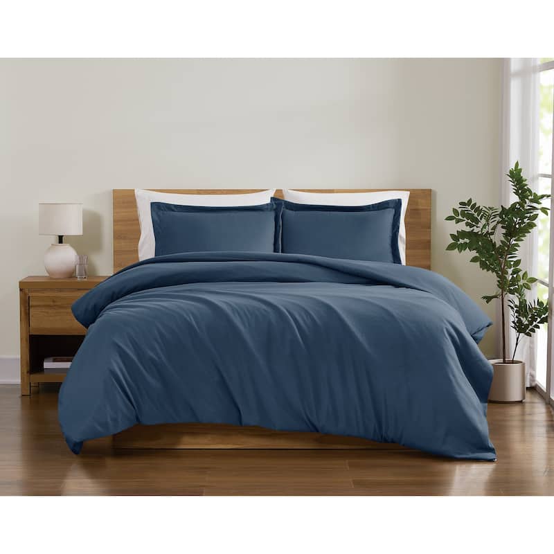 Truly Soft Everyday Solid 3 Piece Duvet Cover Set - Dark Grey - King