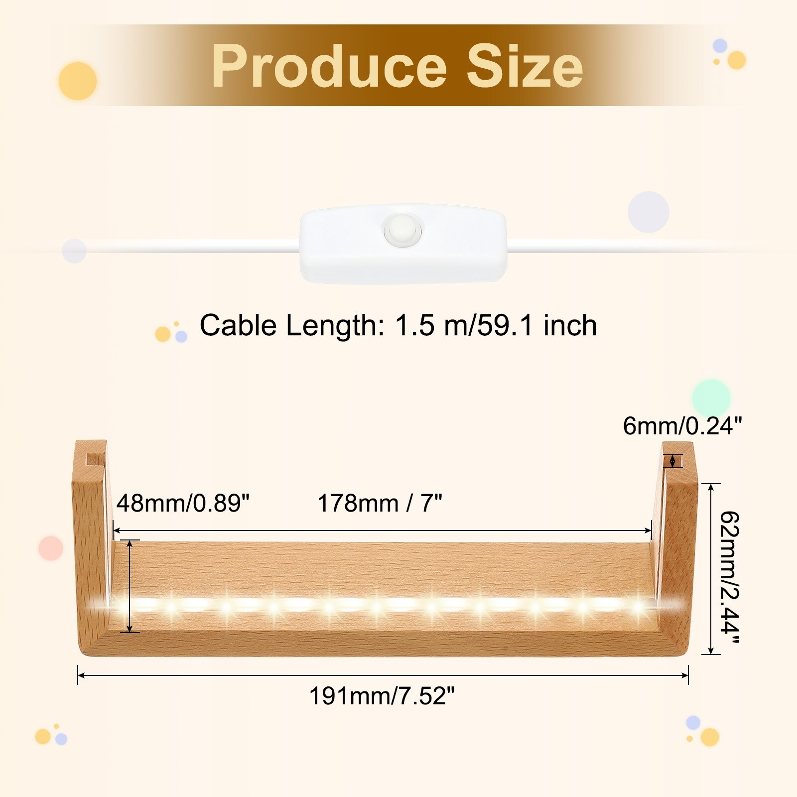 Wooden LED Light Base, Beech Wood Light Display Stand Table Lighted Lamp Base Night Light for Crystal Glass Resin Art