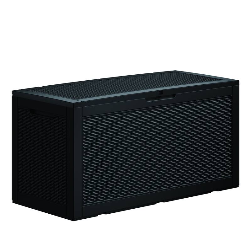 100 Gallon Resin Lockable Patio Outdoor Storage Deck Box Bed Bath