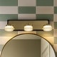 preview thumbnail 1 of 15, Modern Square Black and Brass Integrated LED Wall Sconce with White Acrylic Shade Adjustable Head Bathroom Vanity Light W19''