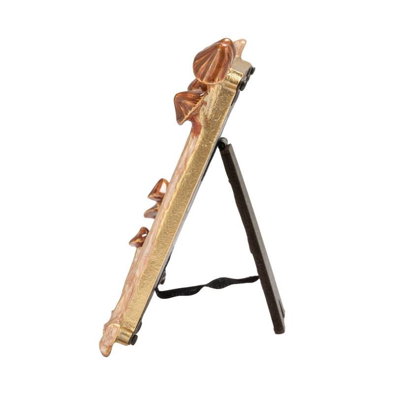 Enameled Metal Photo Frame with 3D Mushrooms