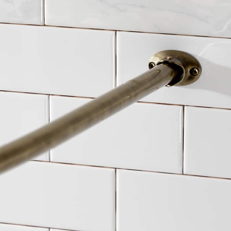 Kingston Brass Edenscape 47-Inch to 60-Inch Adjustable Curved Shower Curtain Rod