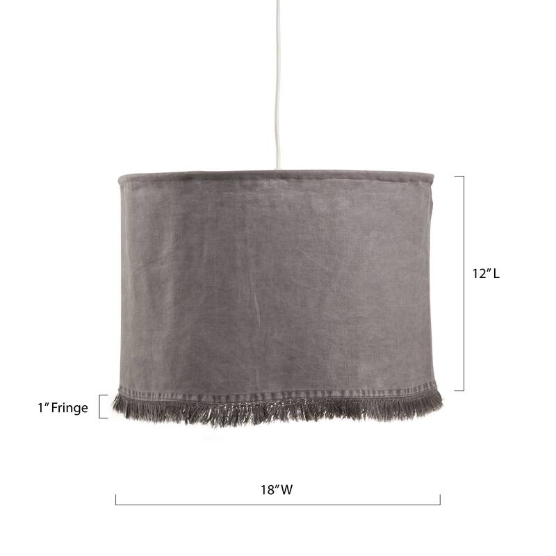 Lamp Shade With Stonewashed Fringe Design