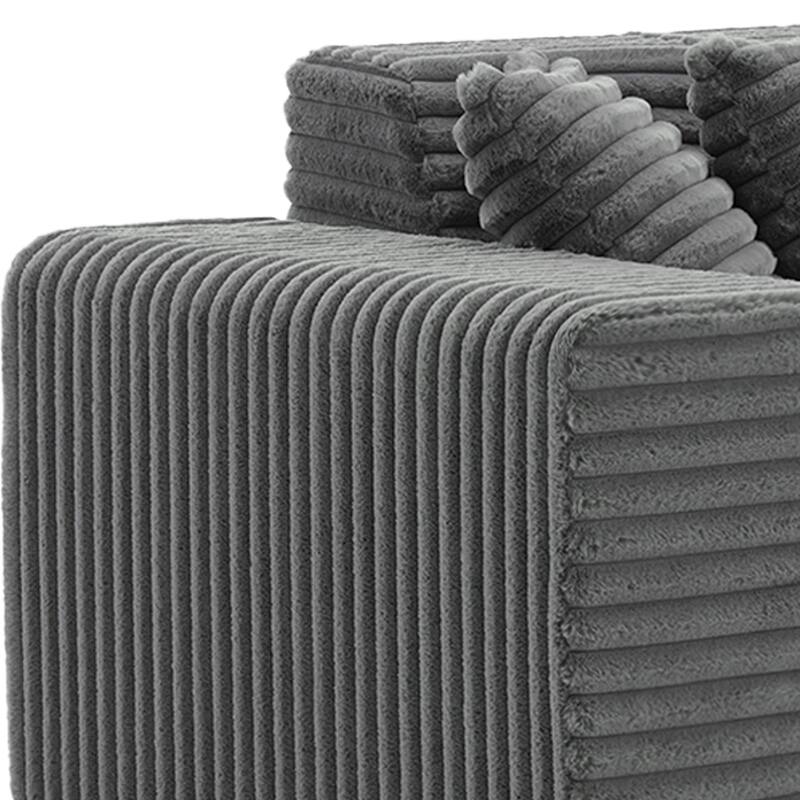 81" W No Assembly Required Couch Plush Corduroy Loveseat Sofa