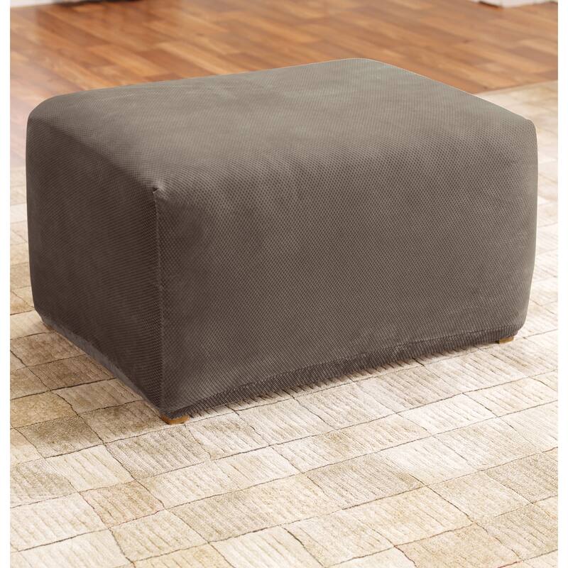 SureFit Stretch Pique Ottoman Slipcover