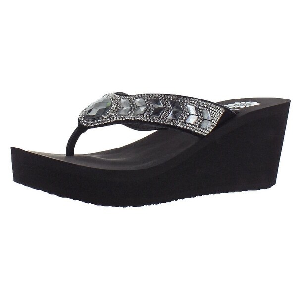 yellow box high heel flip flops