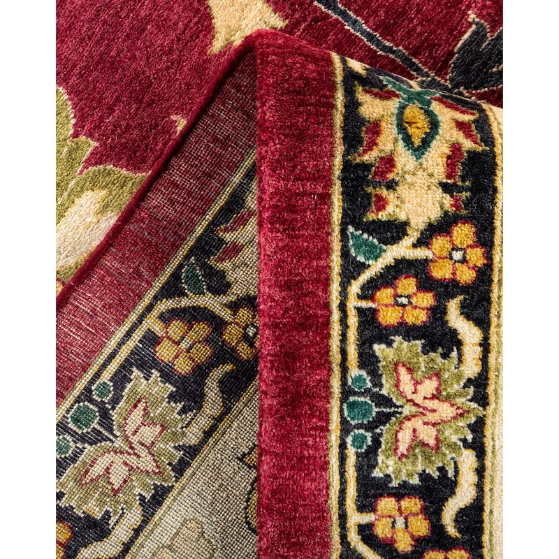 Overton Hand Knotted Wool Vintage Inspired Traditional Mogul Red Area Rug - 10' 1" x 14' 5"