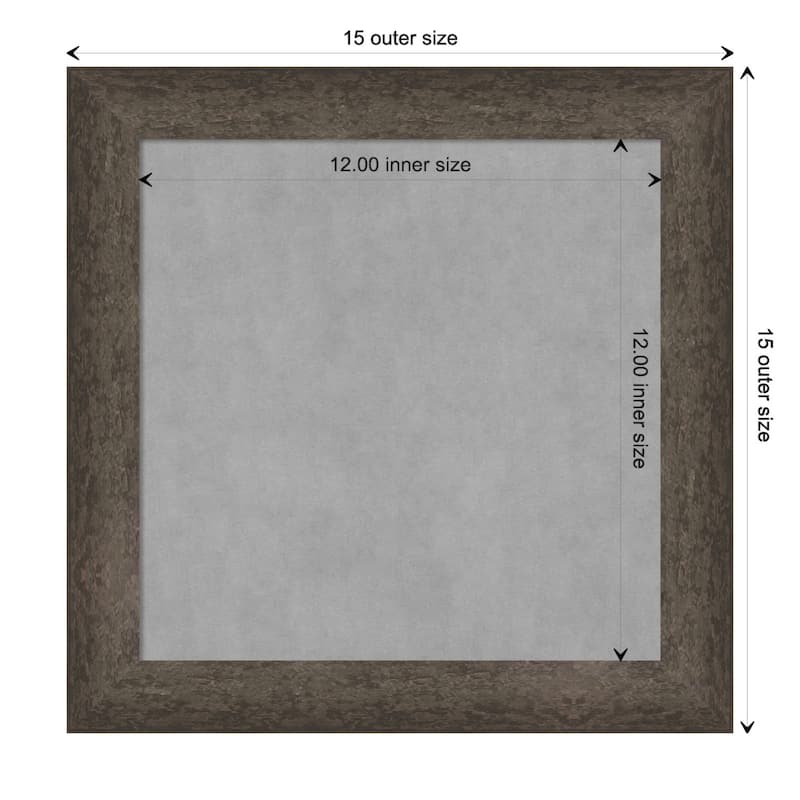 Amanti Art Dappled Light Bronze Narrow Framed Magnetic Board - Board Size 12x12