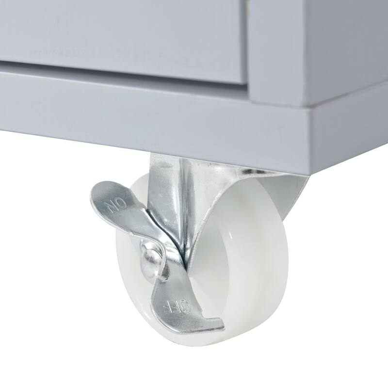 56.3" Rolling Kitchen Island with Extended Table,LED Lights,Power Outlets and Glass Doors