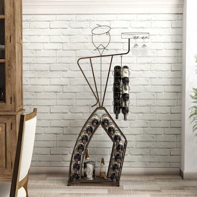 Wine Bakers Rack, Wine Bar Organizer with Storage Bottle, Wine Rack Storage