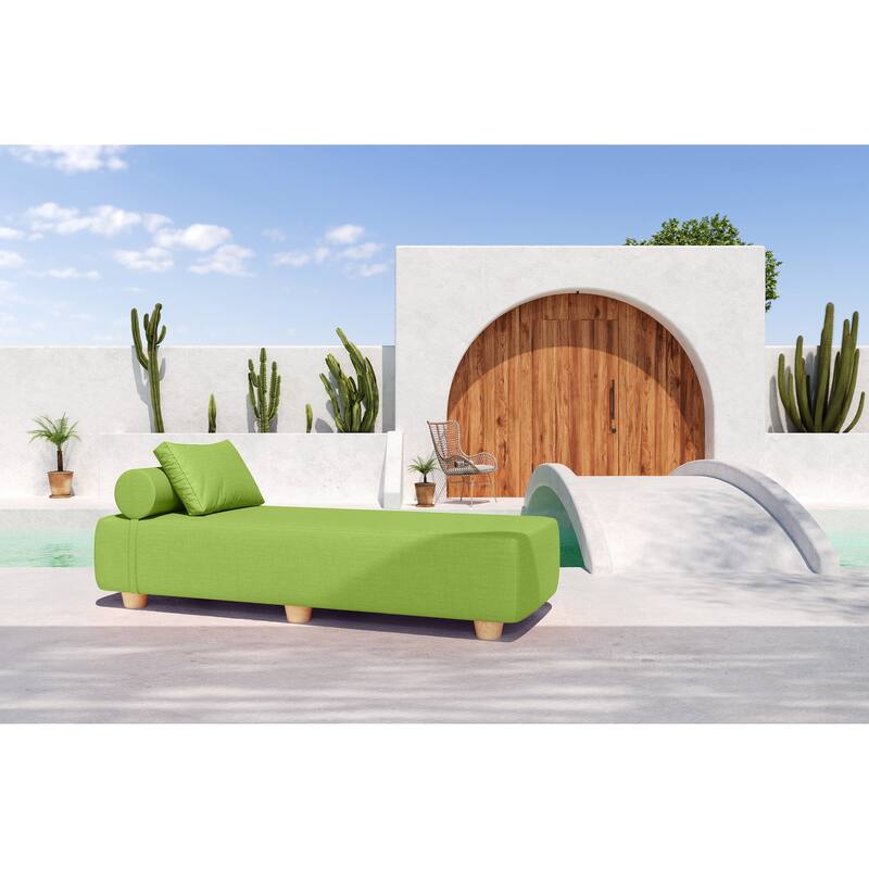 Jaxx Alvy Outdoor Sun Lounger - Luxurious Sunbed with Wood Feet Sunbrella