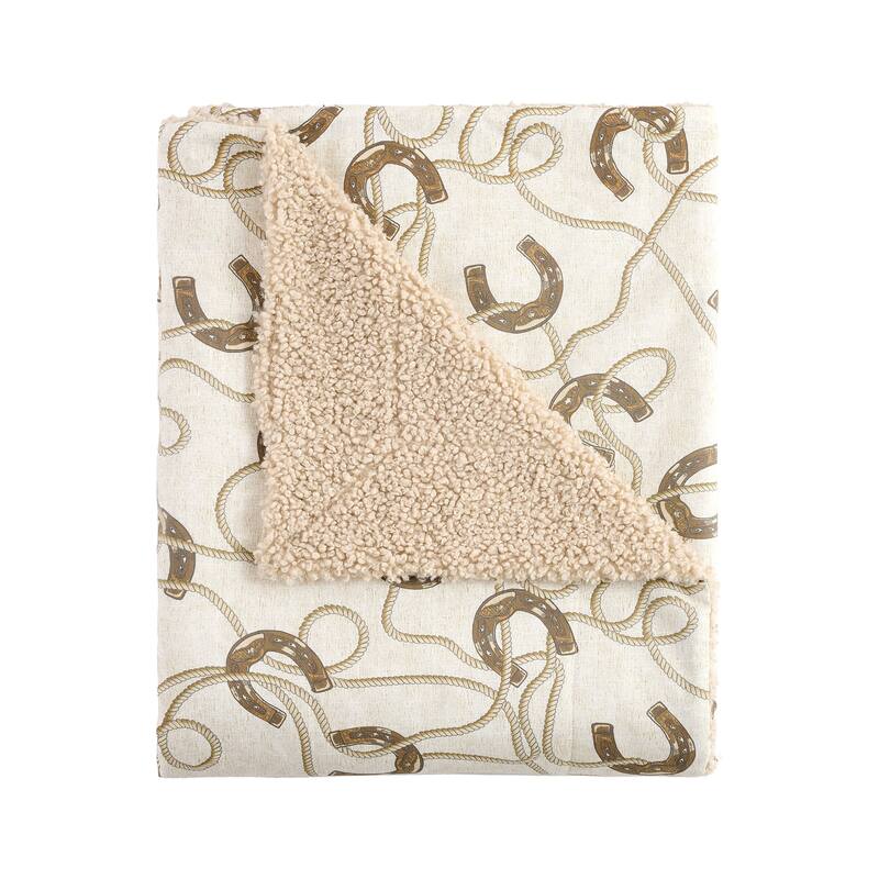Tasha Polizzi for Paseo Road Western Design Teddy-Backed Bouclé Plush Throw, 50" x 60"