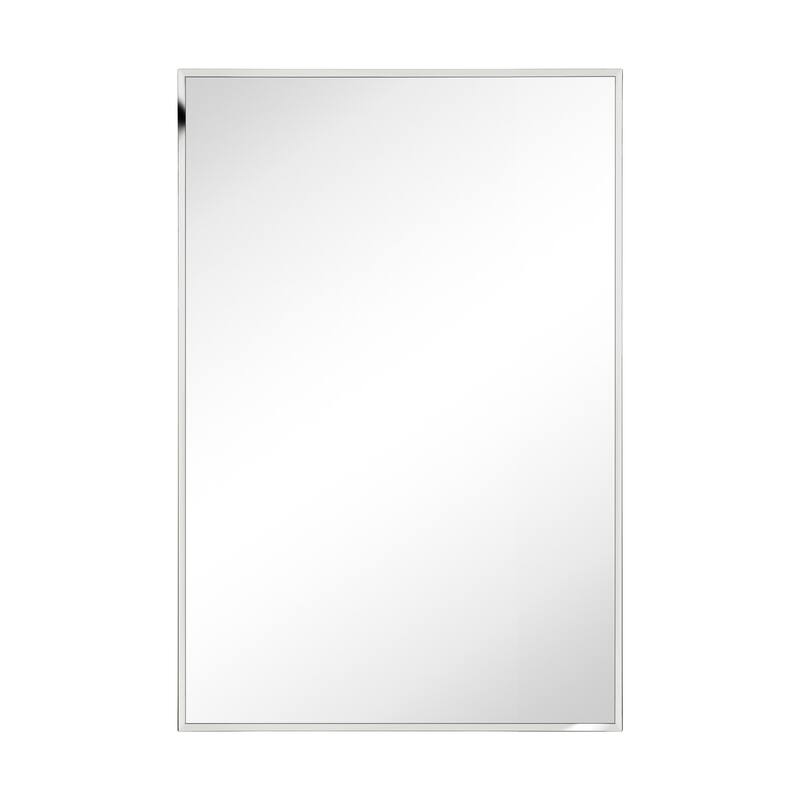 TEHOME Velin Recessed and Surface Mount Bathroom Medicine Cabinet with Mirror Square Cornered Metal Framed Rounded Rectangle