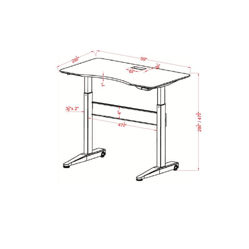 Glidene Modern Metal Lift Adjustable Standing Desk by Furniture of America