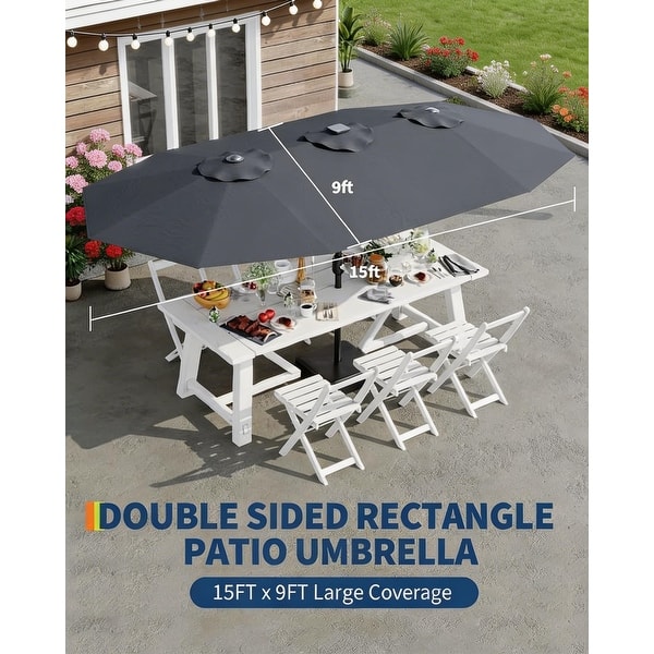 large bazzarre umbrella patio Kozyard 10' Offset Cantilever Hanging Market Style for Outdoor Balcony Table or Large Garden Terrace (Blue) resistant and water HD Designs Paisley Patio Umbrella,