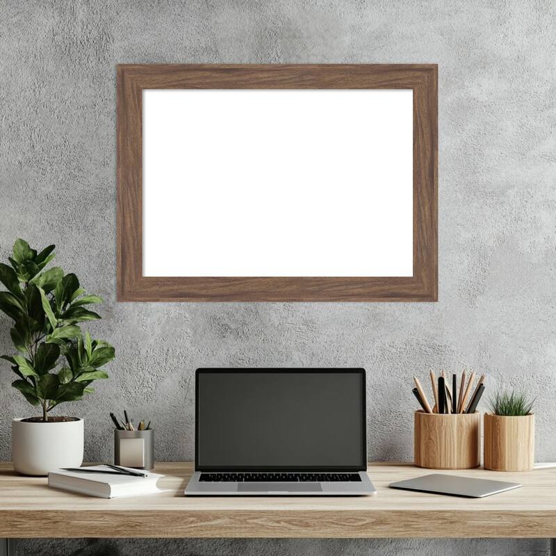 Pia Medium Brown Narrow Framed Dry Erase Magnetic Board