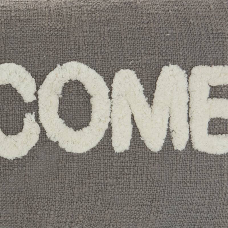 Mina Victory Life Styles Textured Words Welcome Throw Pillow 12"X21"