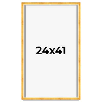 24x41 Shadow Box Frame Gold | 1.625 Inches Deep Real Wood Traditional