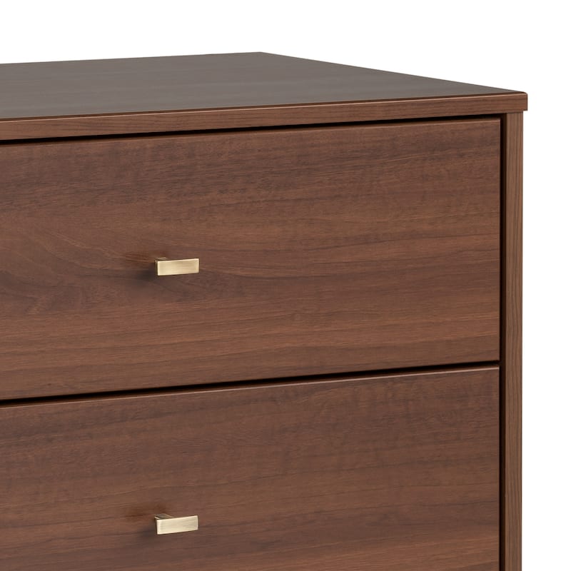 Prepac Milo Mid-Century Modern 6 Drawer Double Dresser for Bedroom, Chest of Drawers, Contemporary Bedroom Furniture