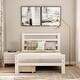 preview thumbnail 4 of 6, Twin Wood Platform Kids Bed with 2-Drawers, Durable White Finish, Solid Wood Frame, Headboard & Footboard, Easy Assembly, Grey White