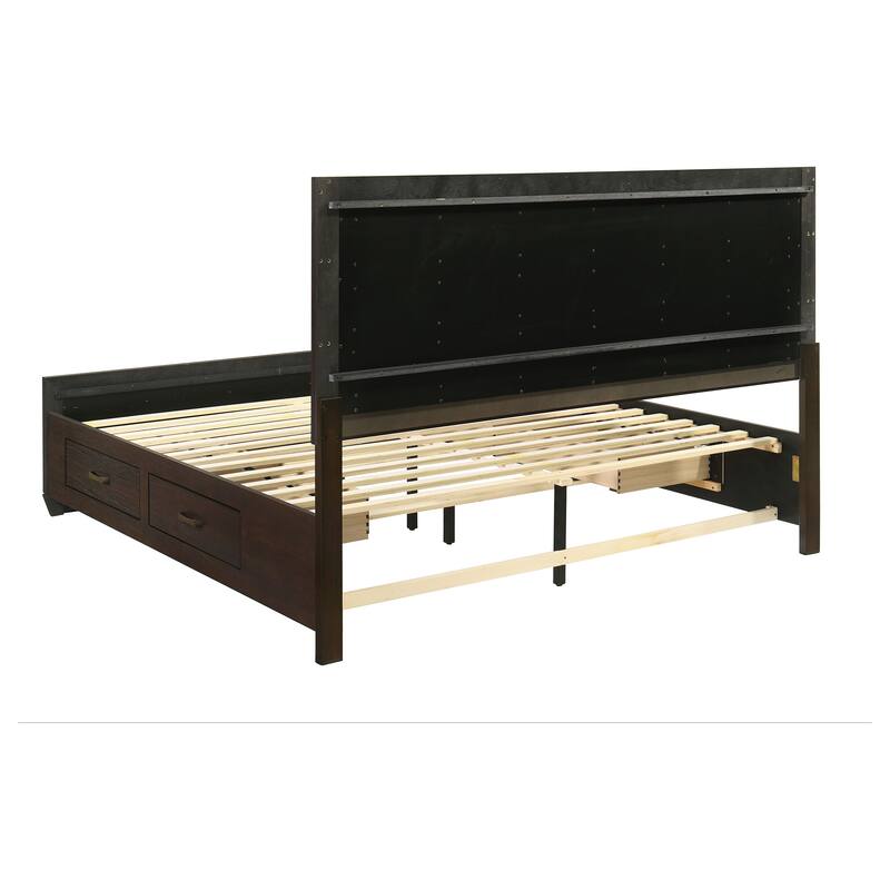 Kauffman Transitional Wood Storage Panel Bed