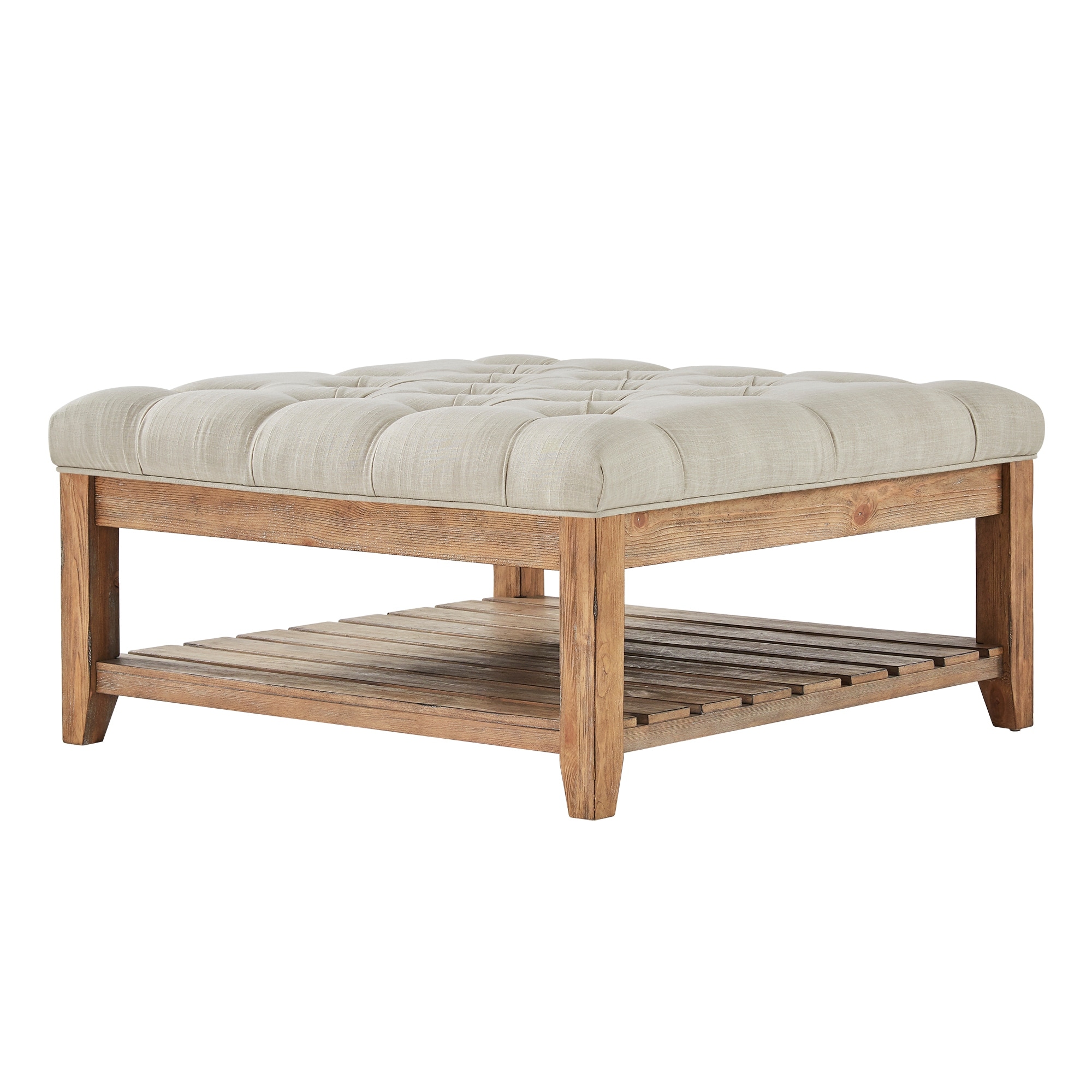 Lennon pine planked storage ottoman coffee table by clearance inspire q artisan