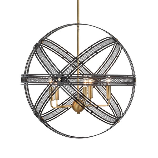 slide 2 of 5, Uttermost 21606 Spherical 5 Light 28" Wide Pendant Brass