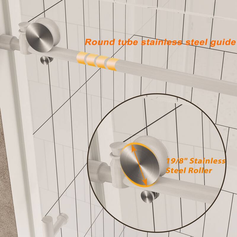 Frameless shower door, Stainless Steel Handle