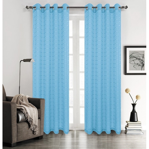 Sabrina Plaid Sheer Grommet Panels, 2-Pack, 55x84 Inches