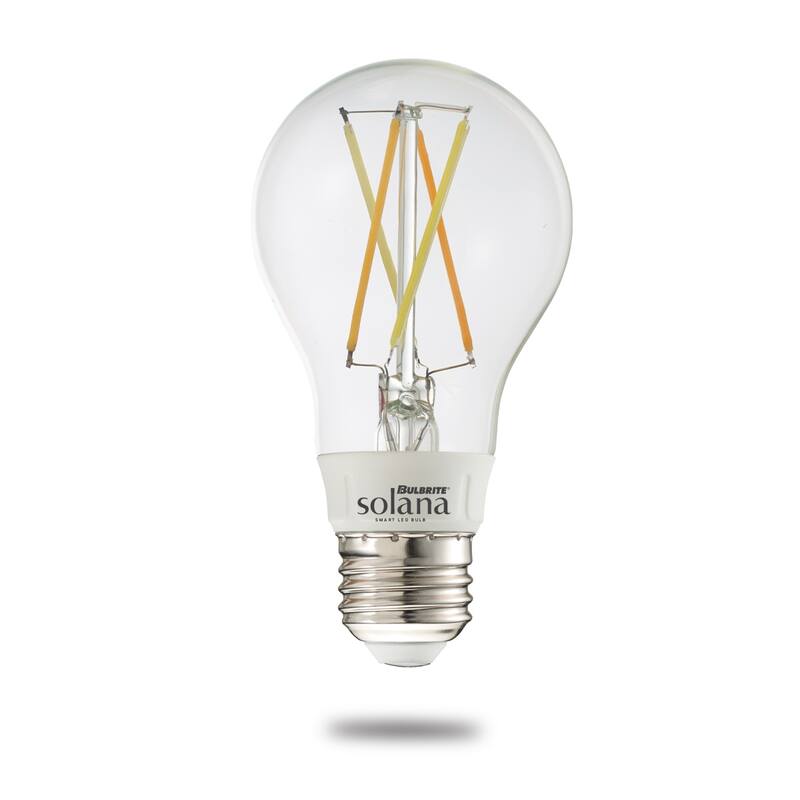 Bulbrite Solana 2-Pack A19 WiFi Connected Edison Filament LED Smart Light Bulb, Clear - Tunable White