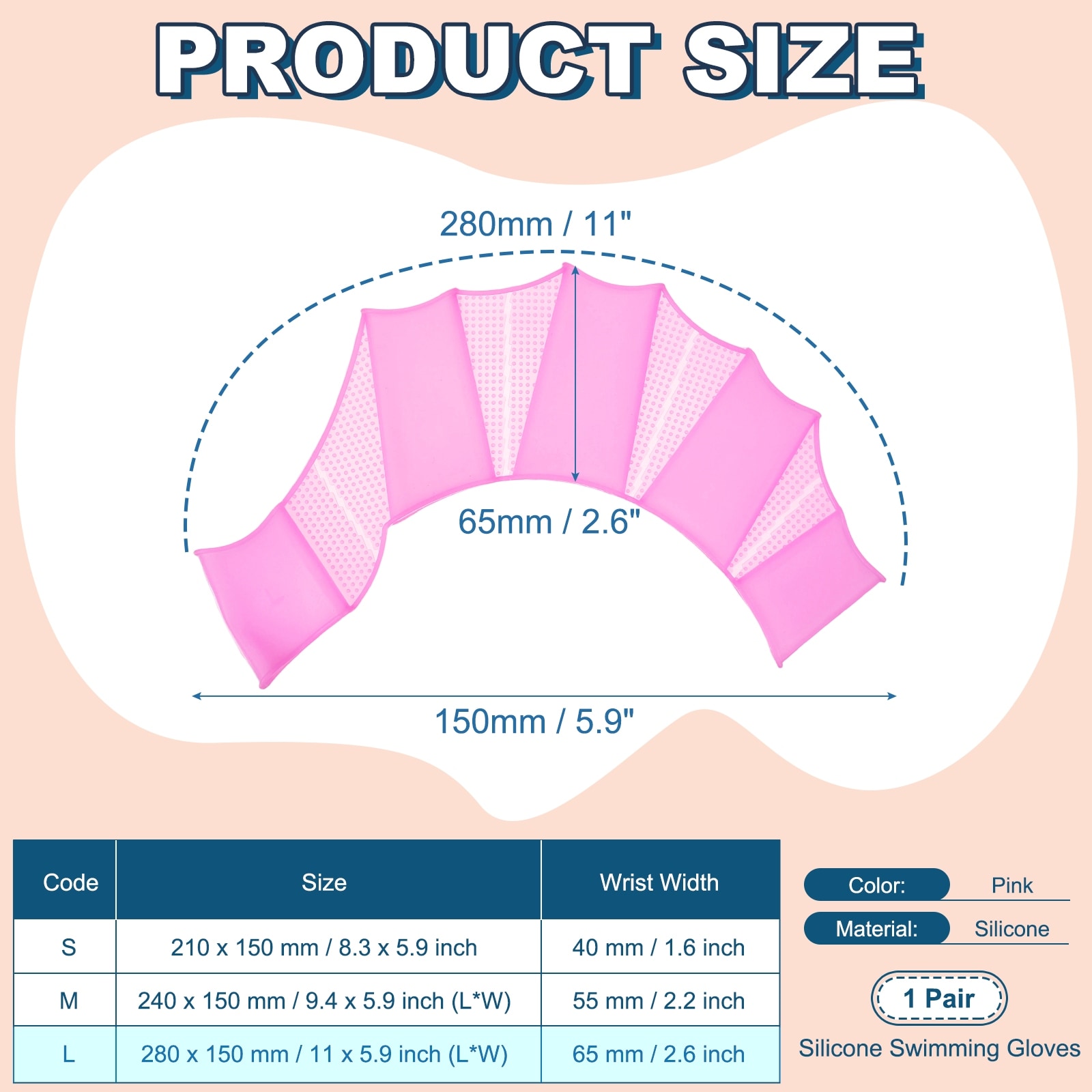 Silicone Swimming Gloves, Webbed Gloves for Swimming Half-Finger Frog Type Water Resistance Gear Swim Fins