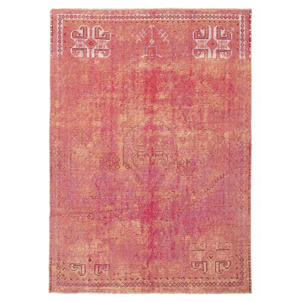 ECARPETGALLERY Hand-knotted Antalya Vintage Pink Wool Rug - 6'4 x 8'10