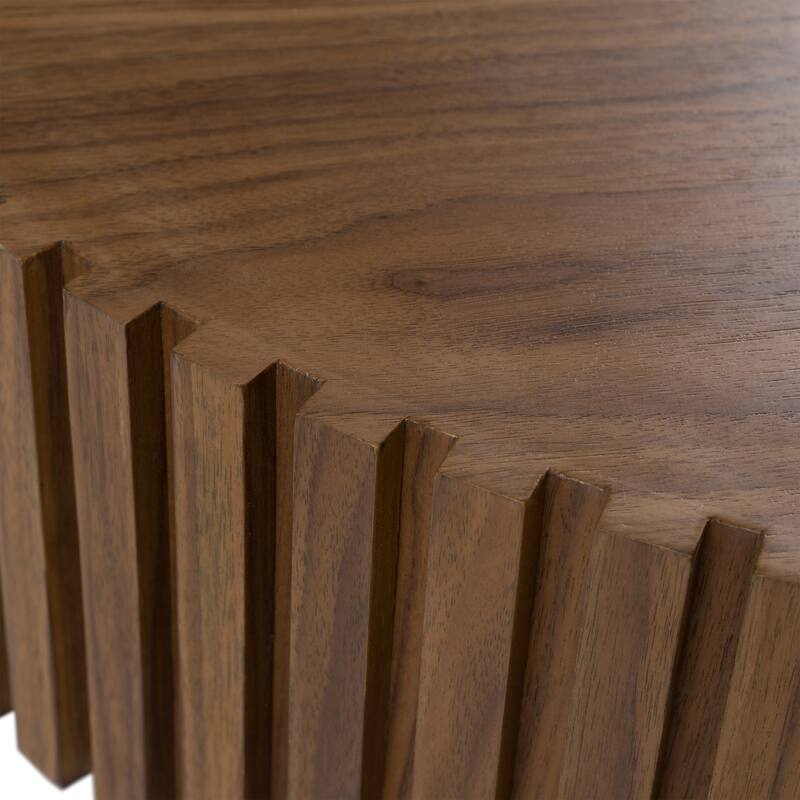 Modrest Pierre Modern Walnut Small Round Coffee Table