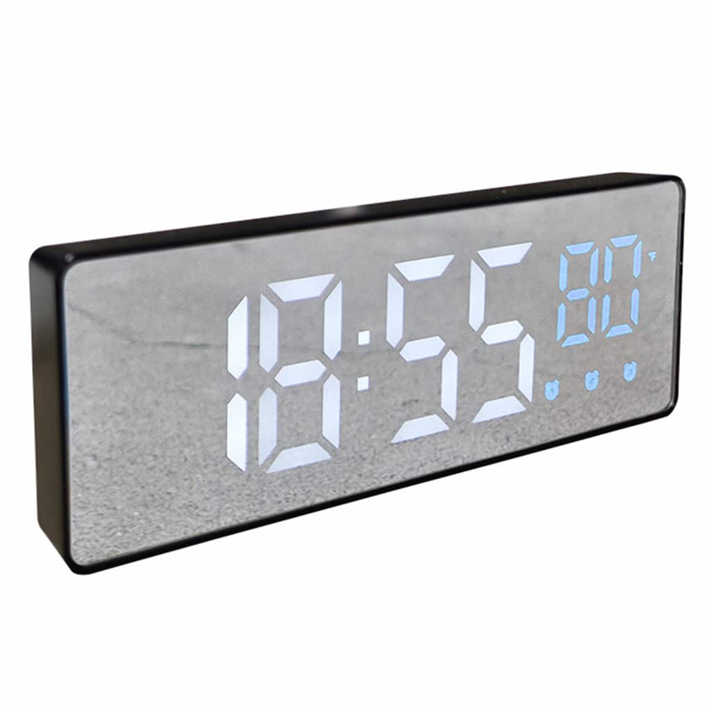 Triple Alarm Clock for Desk, Big Numbers Display, Dimmable, Temperature, 12/24H for Deep Sleepers 6.3 x 2.4 x 1 inch
