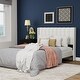 preview thumbnail 33 of 88, AUFANK Upholstered Platform Bed Frame with Headboard Wooden Slats Support White - Full