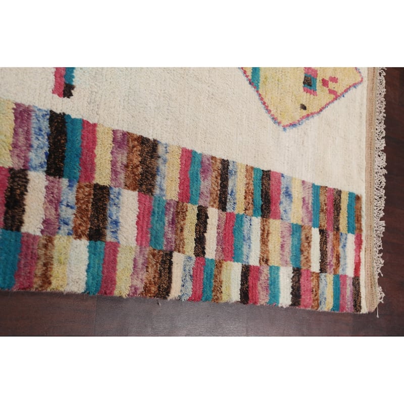 Tribal Moroccan Oriental Living Room Area Rug Hand-knotted Wool Carpet - 7'7" x 10'7"