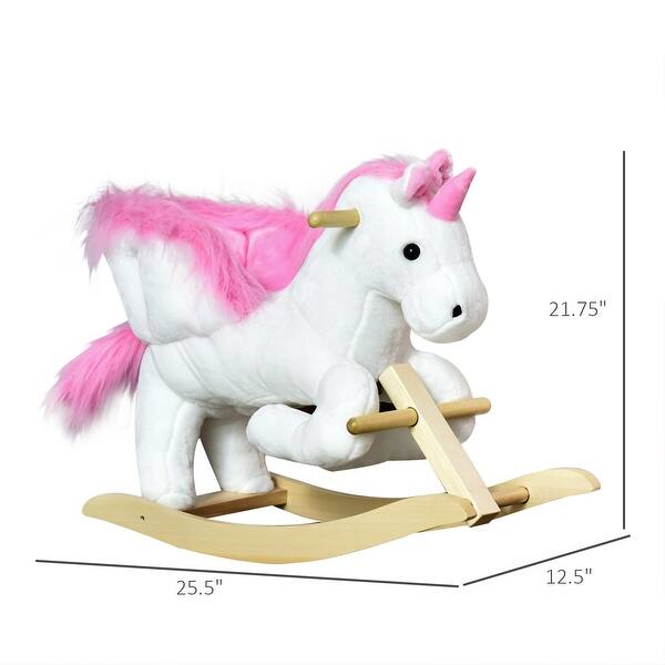 Plush Rocking Unicorn with Musical Lullaby, Soft Seat, and Sturdy Frame for Kids