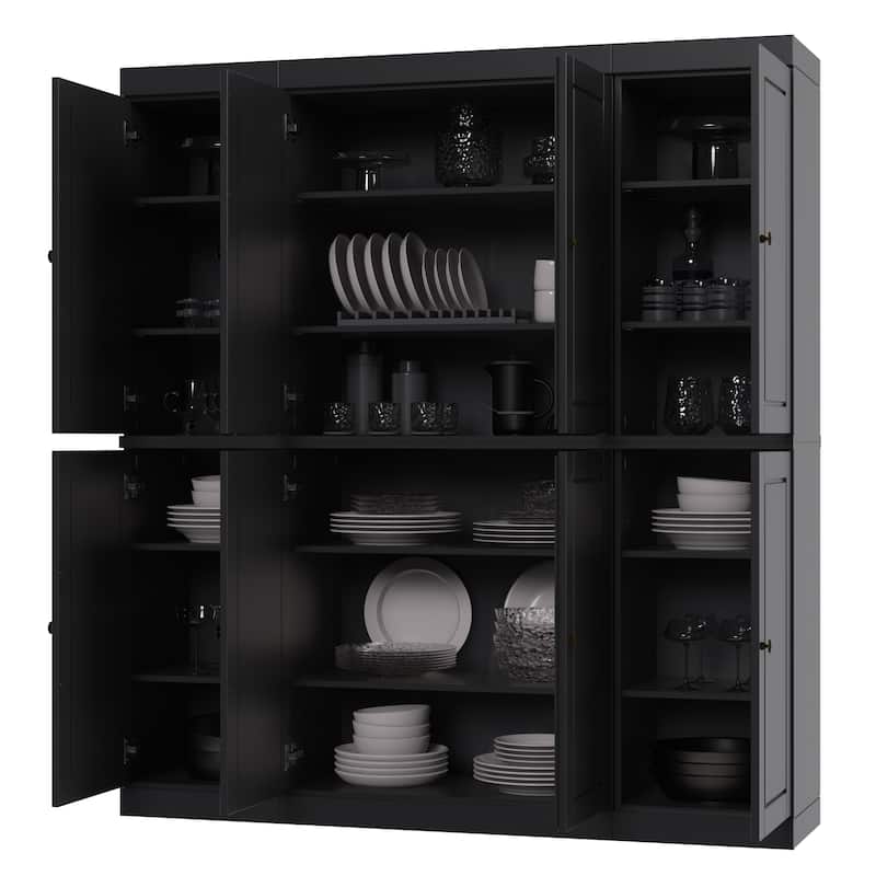 Palace Imports 100% Solid Wood 65" Kitchen China Pantry Cabinet - 65" x 71.5"