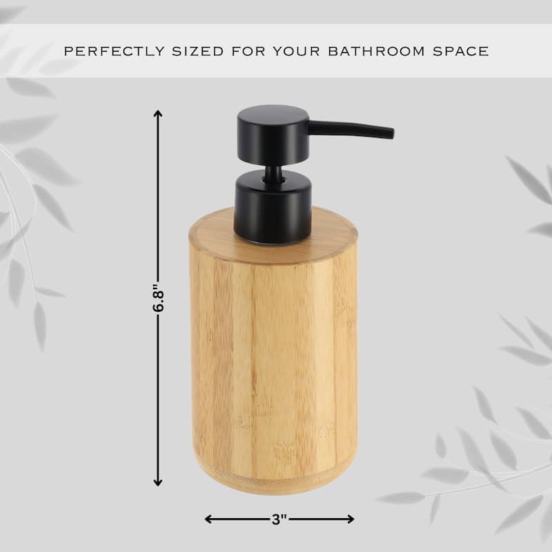 5-Piece Bathroom Accessory Set Bamboo Natural Decor