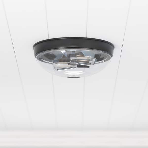 slide 2 of 35, Prominence Home Madalyn, Flushmount Light Fixture Bronze Clear Glass