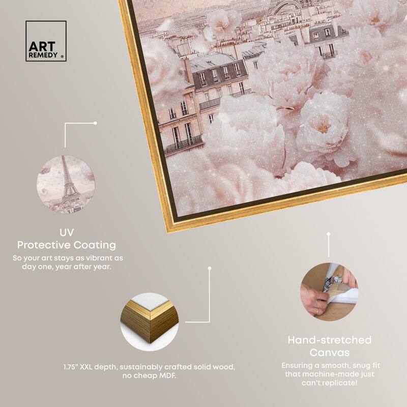 Raining Petals in Paris Canvas by Art Remedy