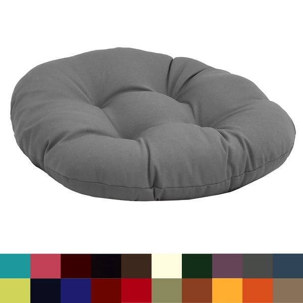 slide 2 of 22, 18-inch Round Twill Footstool/Ottoman Cushion (Cushion Only) - 18 x 18