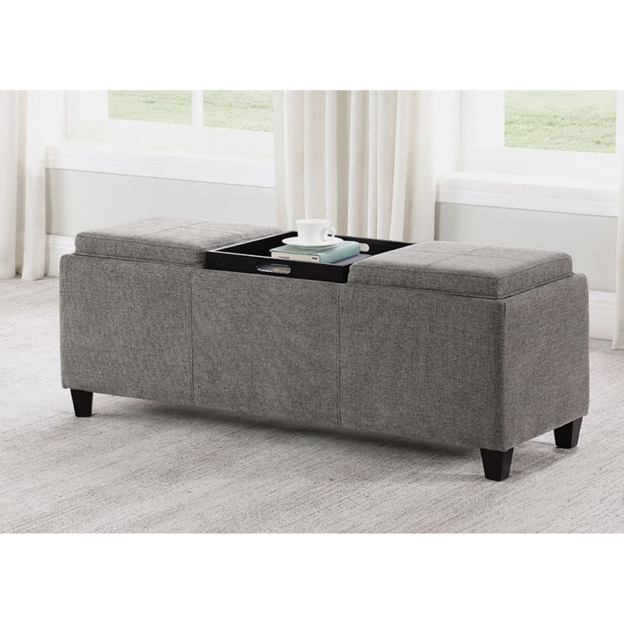 Storage bench discount with tray