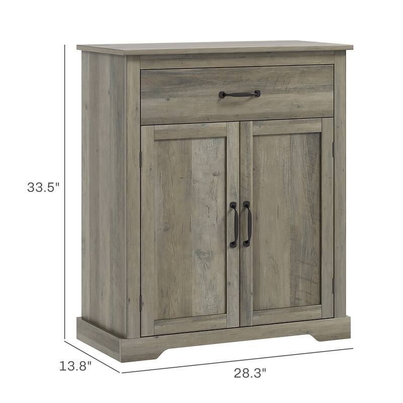 Sideboard Buffet Cabinet, Farmhouse Coffee Bar Storage Cabinet with Drawer, Accent Cabinet with Double Doors