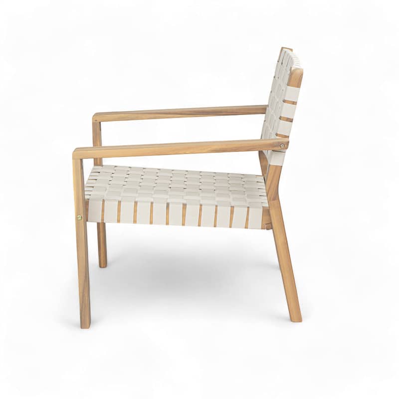 Christopher Knight Home - Hilary Acacia Wood Woven Rope Outdoor Club Chairs, Set of 2