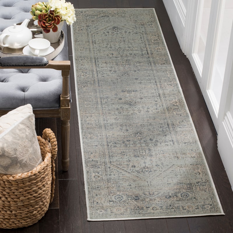 SAFAVIEH Vintage Roswita Distressed Boho Oriental Rug - 2'2" x 8' Runner - Light Blue
